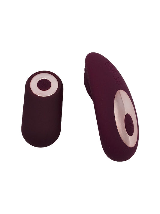 Vibratore clitorideo da mutandina color prugna con telecomando wireless
