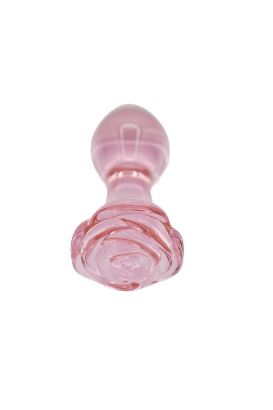 Plug anale in vetro borosilicato con base a forma di rosa