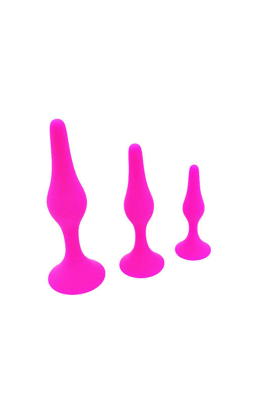 Kit plug anale in silicone rosa