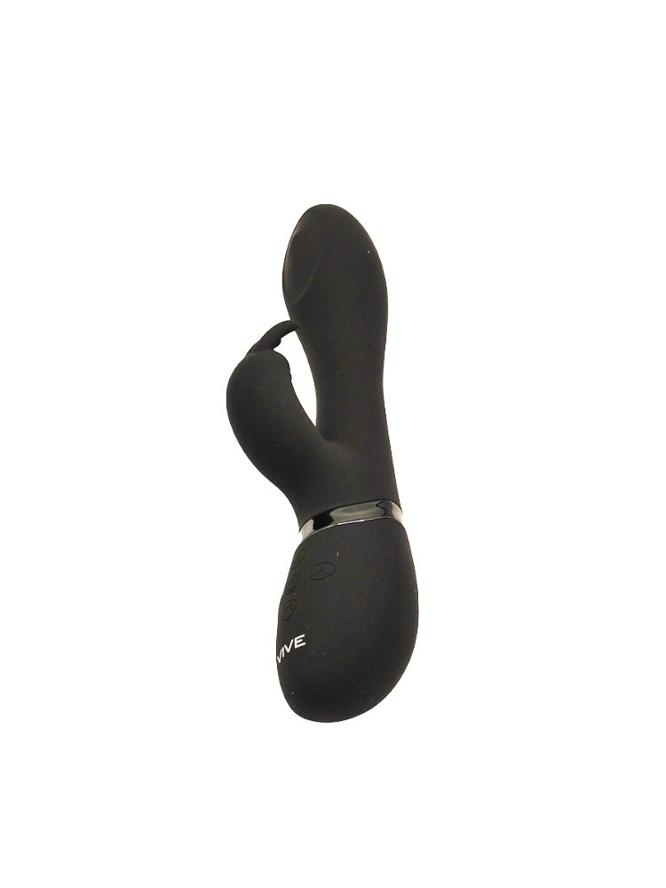 Vibratore Rabbit di colore nero con perlina massaggiante