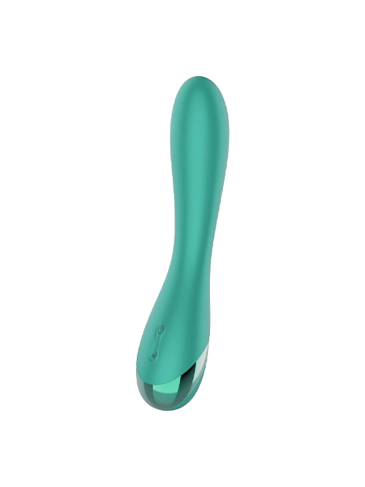 Vibratore vaginale punto G di colore verde lucido 19 cm