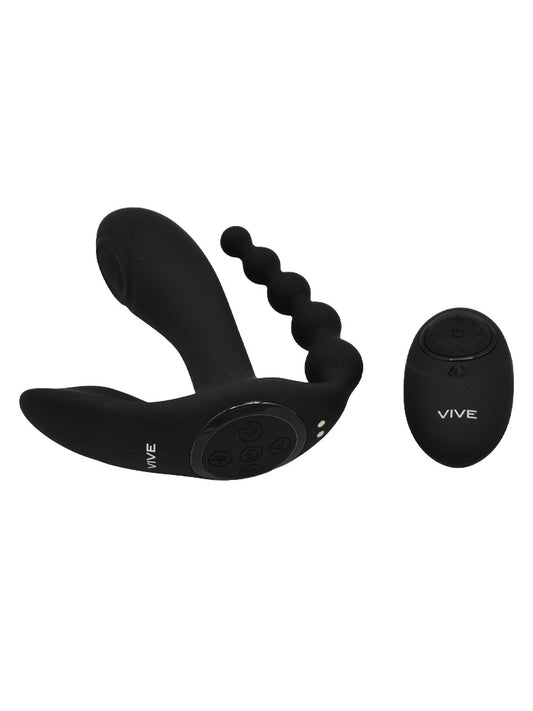 Vibratore triplo telecomandato in silicone ABS di colore nero