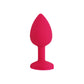 Kit Plug anale in silicone rosa con gemma a forma di cuore