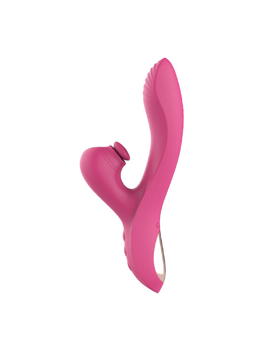 Vibratore rabbit e punto G in silicone di colore fucsia