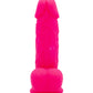 Dildo realistico vibrante e termoreattivo in silicone fucsia con testicoli 21,5 cm