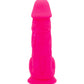 Dildo realistico vibrante e termoreattivo in silicone fucsia con testicoli 21,5 cm