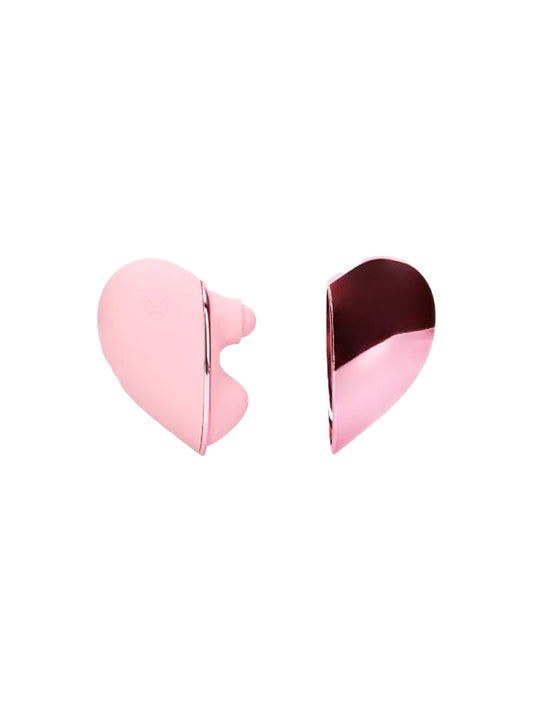 Stimolatore clitorideo a forma di cuore in silicone ABS di colore rosa