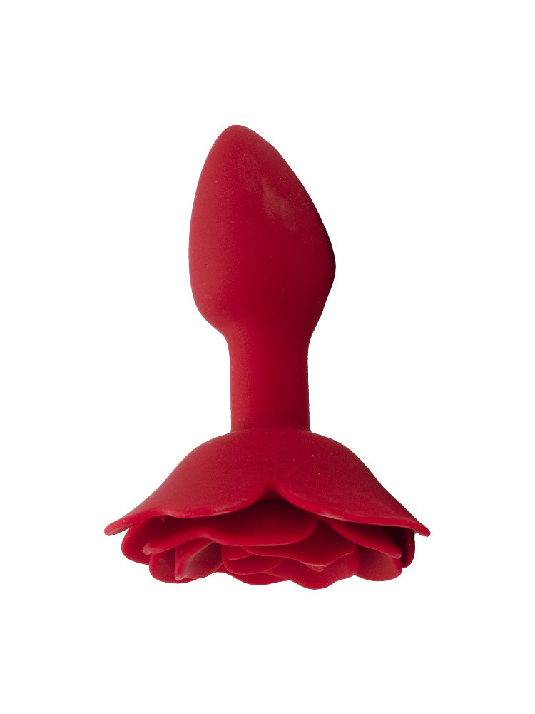 Plug anale rotante a forma di rosa rossa con telecomando wireless