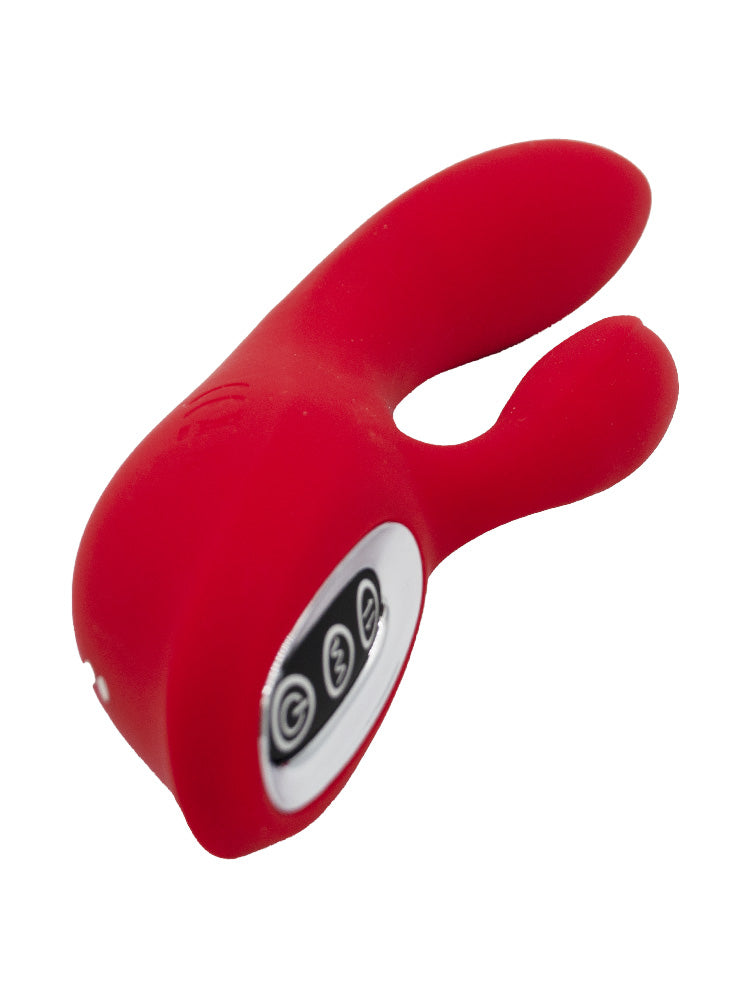 Vibratore rabbit doppia stimolazione 20,8 cm rosso