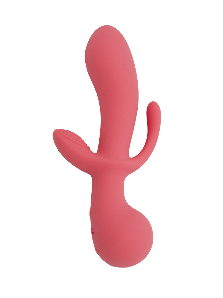 Vibratore Rabbit triplo di colore rosa