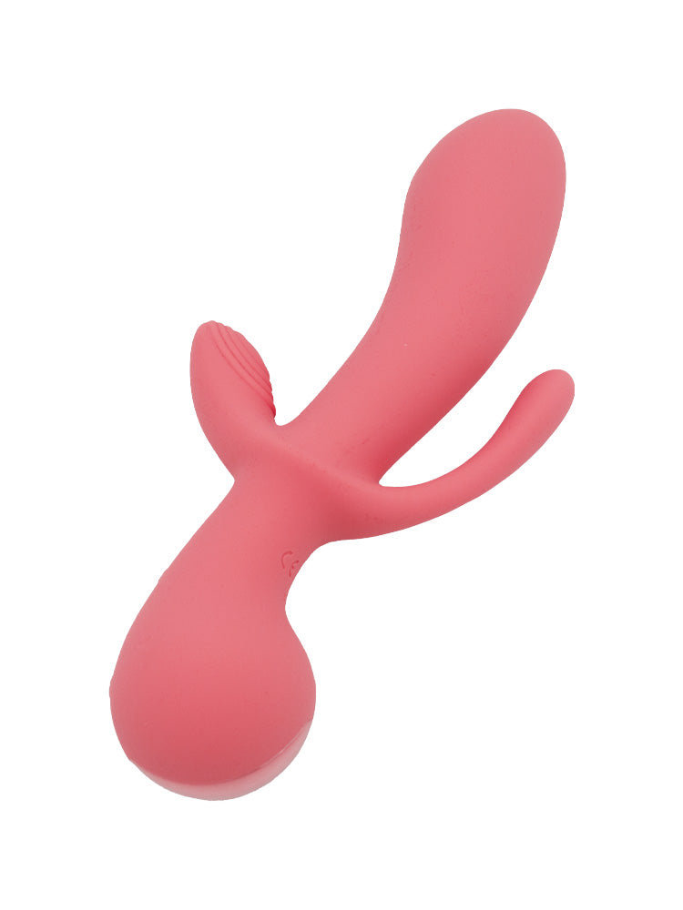 Vibratore Rabbit triplo di colore rosa