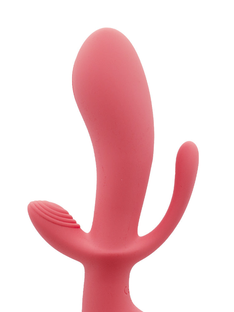 Vibratore Rabbit triplo di colore rosa