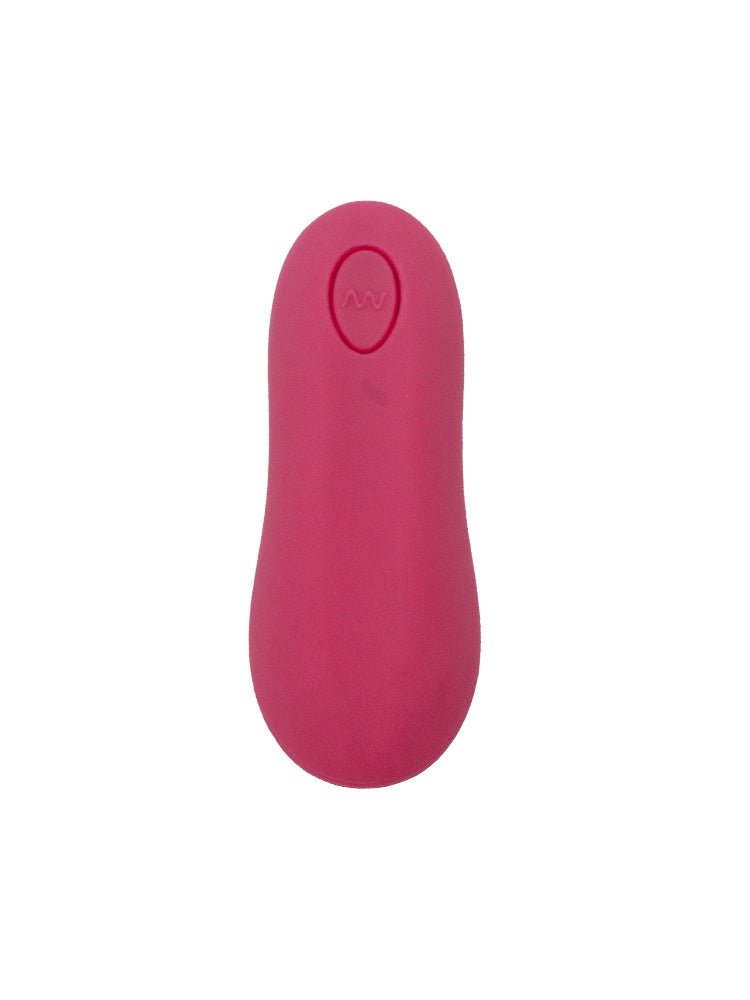 Vibratore vaginale e clitorideo di colore rosa con telecomando wireless