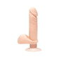 Dildo realistico vibrante in TPE ABS con testicoli, ghiera e ventosa aderente, 17 cm color carne