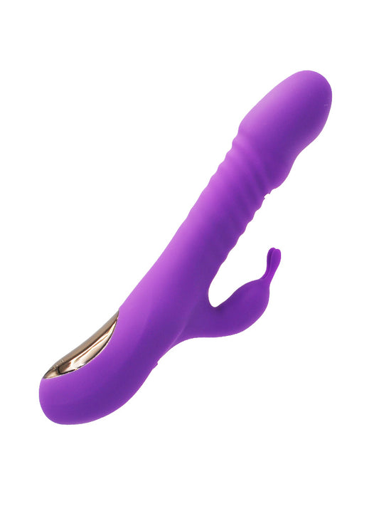 Vibratore rabbit viola con sistema thruster