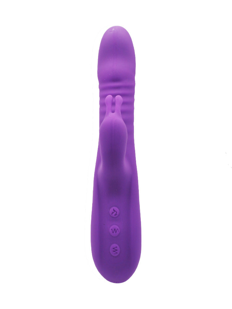 Vibratore rabbit viola con sistema thruster