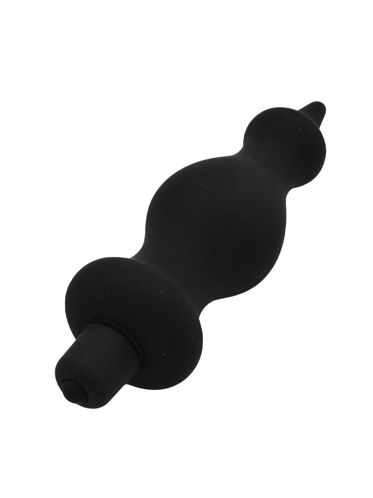 Plug anale vibrante in silicone nero