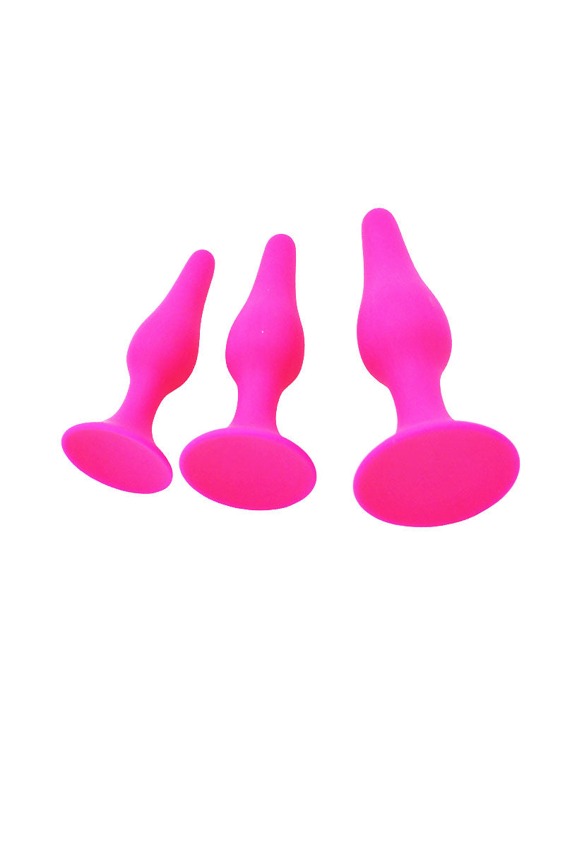 Kit plug anale in silicone rosa