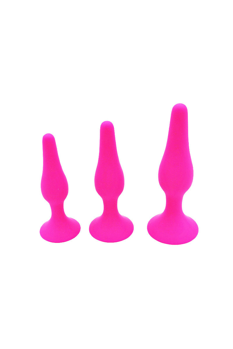 Kit plug anale in silicone rosa