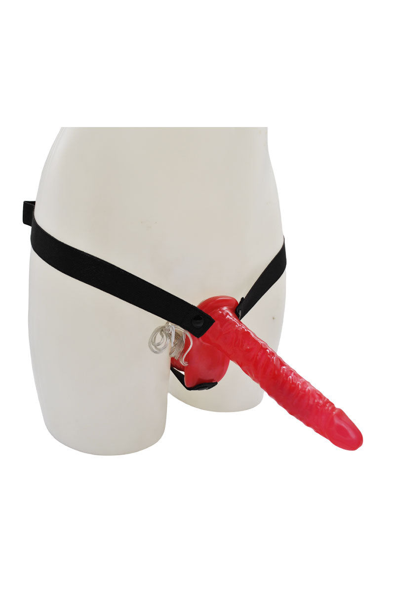 Strap on doppio vibrante rosso