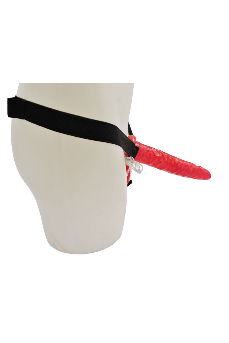 Strap on doppio vibrante rosso