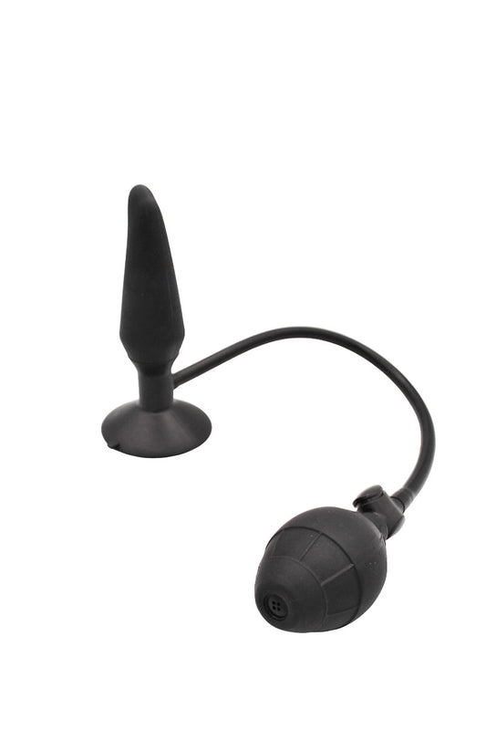 Plug anale nero in silicone gonfiabile con pompa