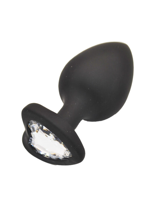 Plug anale in silicone Extra-Large con diamante nero
